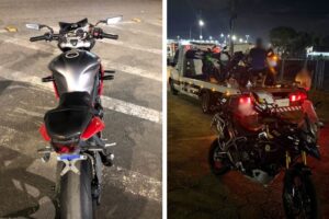 PRF detém motociclistas por irregularidades e direção perigosa na BR-101