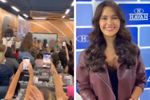 Fãs lotam Havan de Brusque para encontro com Franciny Ehlke; VÍDEO