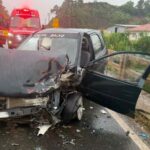 Criança fica gravemente ferida após colisão frontal na SC-410, em Canelinha