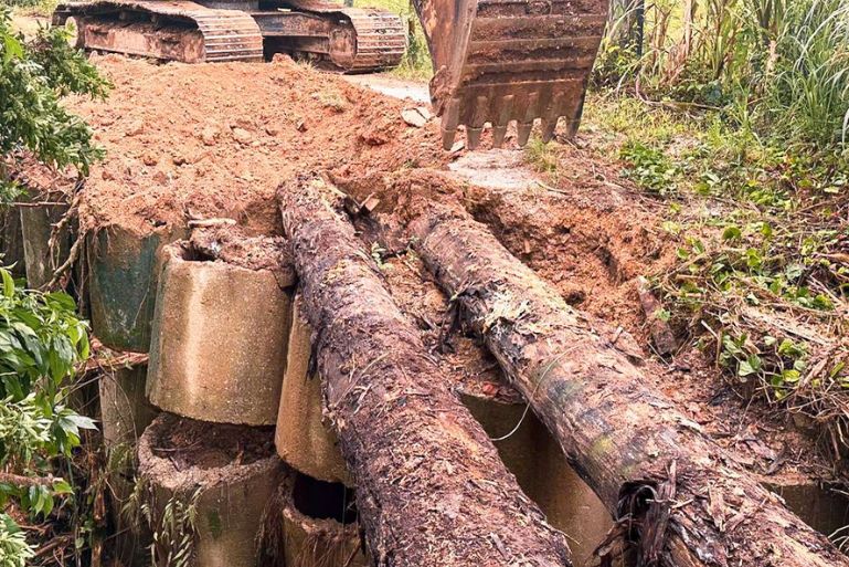 Obras faz intervenção emergencial em ponte de Tomaz Coelho após chuvas