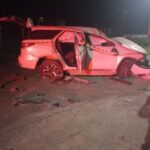Hilux com registro de furto é recuperada após capotamento na BR-470