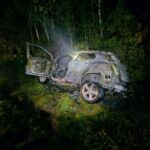 Carro capota e pega fogo no litoral norte catarinense