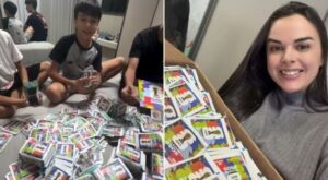 VÍDEO: Família de SC compra 14 mil figurinhas da Copa e vídeo viraliza nas redes