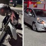 Carro e moto se envolvem em acidente no bairro Santa Rita