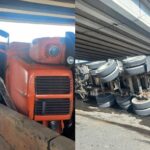 Tombamento de caminhão é registrado na SC-486 em Itaipava, em Itajaí