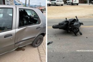 Motociclista fica ferido em acidente na Av. Dom Joaquim, em Brusque; VÍDEO