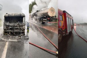 Incêndio em caminhão com carga química é controlado na BR-376