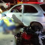 Carro com placas de Botuverá se envolve em acidente com moto na Rod. Ivo Silveira