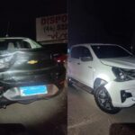 Carro de Brusque se envolve em colisão traseira na SC-486 em Itajaí