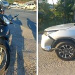 Biz com placa de Brusque envolve-se em acidente na SC-108