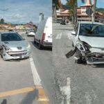 Acidente entre carros é registrado na Avenida Bepe Rosa neste domingo