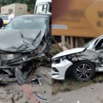 Batida entre dois carros é registrada na SC-412 em Itajaí