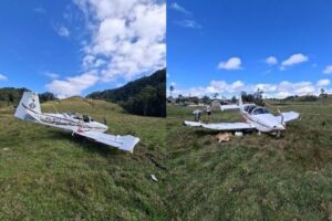 Avião faz pouso forçado em Presidente Nereu após falha no motor