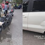 Gestante e motociclista ficam feridos após colisão em rua de Brusque