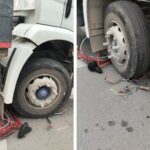 Ciclista tem dedos esmagados e suspeita de fraturas após acidente com caminhão, em Navegantes