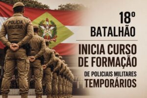 Brusque inicia formação de 24 policiais militares temporários no 18º BPM
