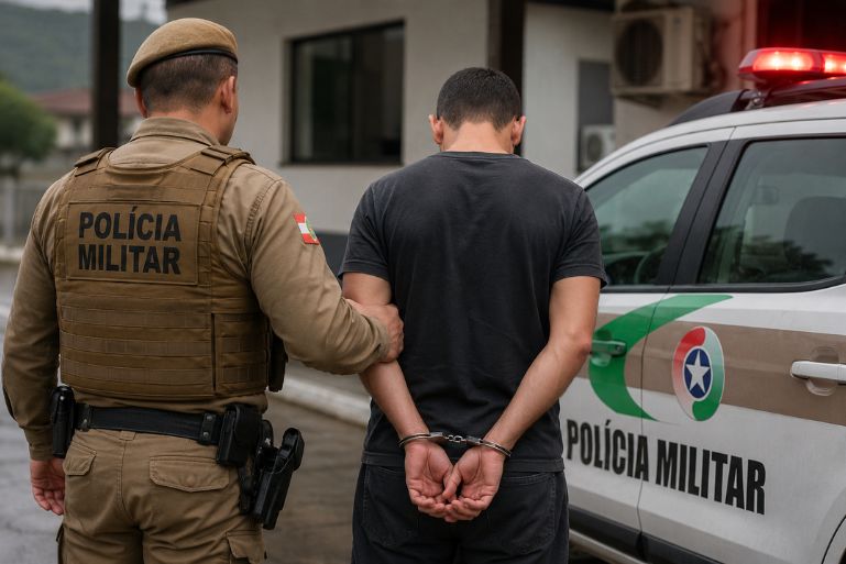 Homem é preso em Brusque por mandado relacionado à violência contra a mulher