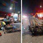 Motorista fica ferido após capotamento, em Itajaí