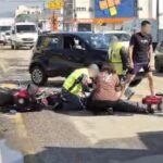 VÍDEO: Colisão entre carro e moto deixa motociclista ferido em Brusque