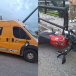 Colisão entre moto e furgão deixa motociclista ferido no Centro