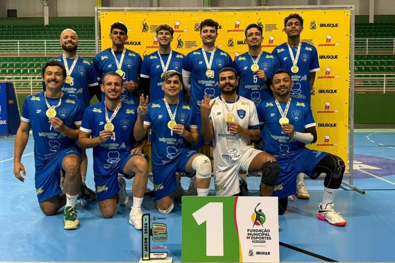 Santa Rita conquista o título do voleibol masculino nos Jogos Comunitários de Brusque