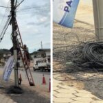 Operação Limpa Fios remove meia tonelada de cabos sem uso em Brusque