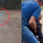 VÍDEO: Homem de 80 anos é resgatado de carro submerso durante forte chuva no RS