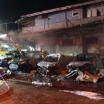 Incêndio destrói quatro viaturas da Secretaria de Segurança Pública de Araquari (SC)