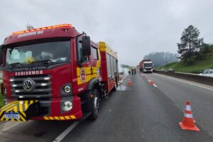 Carro é destruído por incêndio na BR-101