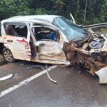 Criança de 4 anos sai ilesa após grave acidente entre carros e carreta na SC-418