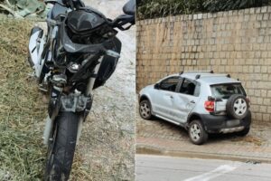 Motociclista fica gravemente ferido após colisão com carro em Brusque