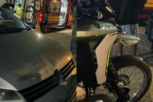 Colisão entre SpaceFox e motocicleta mobiliza bombeiros em Brusque