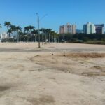 Pátio do estacionamento do Pavilhão da Fenarreco começa a ser preparado para pavimentação