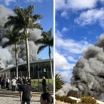 Incêndio de grandes proporções atinge fábrica da Colcci em Itajaí