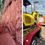 Trabalhador é soterrado durante obra em Blumenau e é levado ao hospital