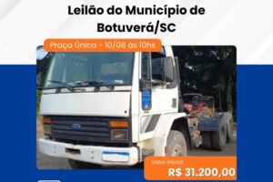 Prefeitura de Botuverá promove leilão público on-line de bens inservíveis