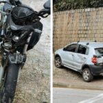 Motociclista fica gravemente ferido após colisão com carro em Brusque