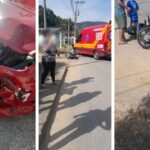 Motociclista fica ferida após colisão com carro no bairro Zantão, em Brusque