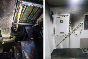 Mulher e cachorro são resgatados de apartamento durante incêndio em Itapoá (SC)