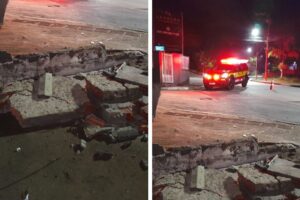 Jovem sofre múltiplas fraturas após motocicleta atingir muro em Gaspar (SC)