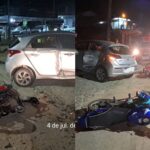 Acidente envolvendo duas motocicletas e um carro mobiliza Bombeiros em Brusque