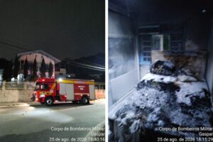 Moradora sofre queimaduras ao controlar incêndio em residência de Gaspar