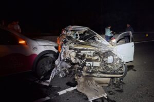 Carro de Brusque está entre os quatro veículos envolvidos em acidente na SC-486