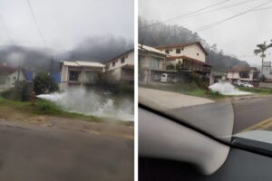 Hidrante aberto chama atenção na rua São Pedro