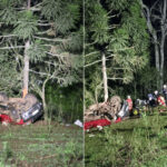 Mulher morre após caminhonete cair em barranco de 50 metros em SC