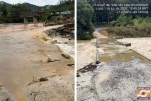 Defesa Civil alerta para possibilidade de elevação dos rios em Botuverá após chuvas intensas na região
