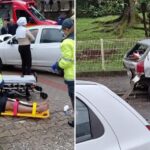 VÍDEO: Acidente envolve dois carros, motocicleta e poste no bairro Thomaz Coelho
