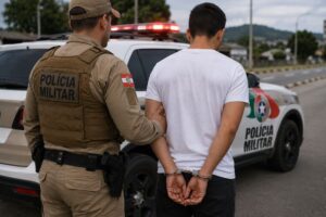 Jovem com três mandados de prisão é preso enquanto trabalhava em Brusque