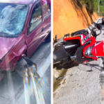 Colisão frontal entre carro e moto deixa três pessoas feridas em Brusque