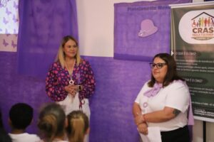 CRAS Paula Fuckner promove ação de conscientização pelo Agosto Lilás